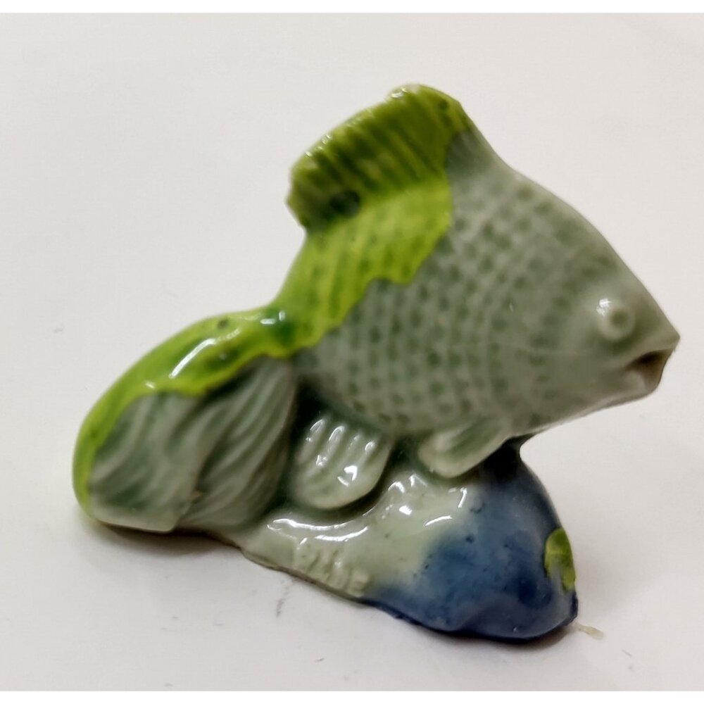 Wade Whimsies Fish Mini Figurine England Vintage Ceramic Red Rose Tea